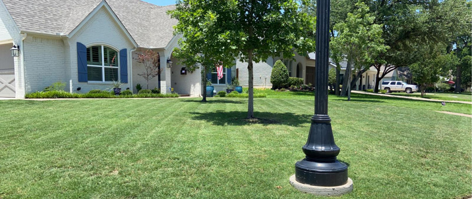 Mowed Lawn For Corner Home